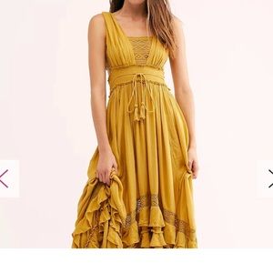 Free people maxi dress in mossy gold